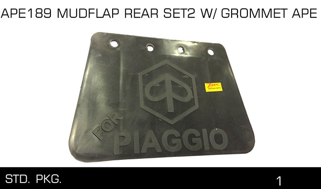 APE189 MUDFLAP REAR SET2 W-GROMMET APE